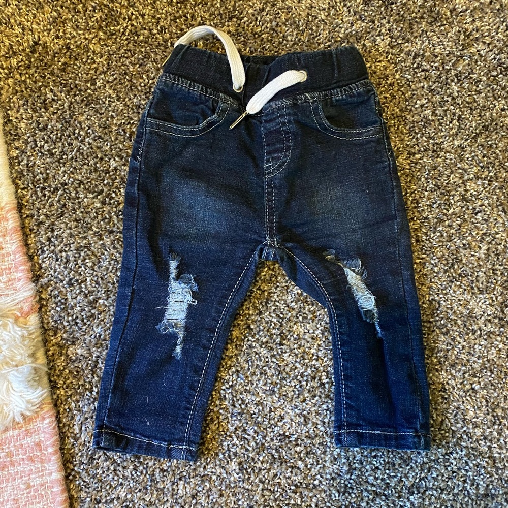 Little Bipsy distressed dark denim 3-6 months